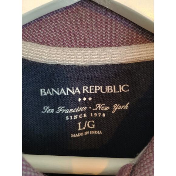 Banana Republic Shirt Men's Large Purple Elephant Logo Casual Preppy Office Polo - Picture 3 of 5